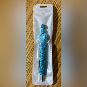 NEW Glamorous Blue Beaded Pen with elegant Heart